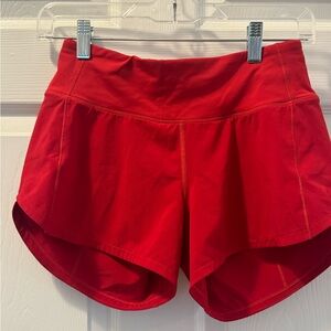 Lululemon Athletica Vibrant Red Women's Athletic Shorts